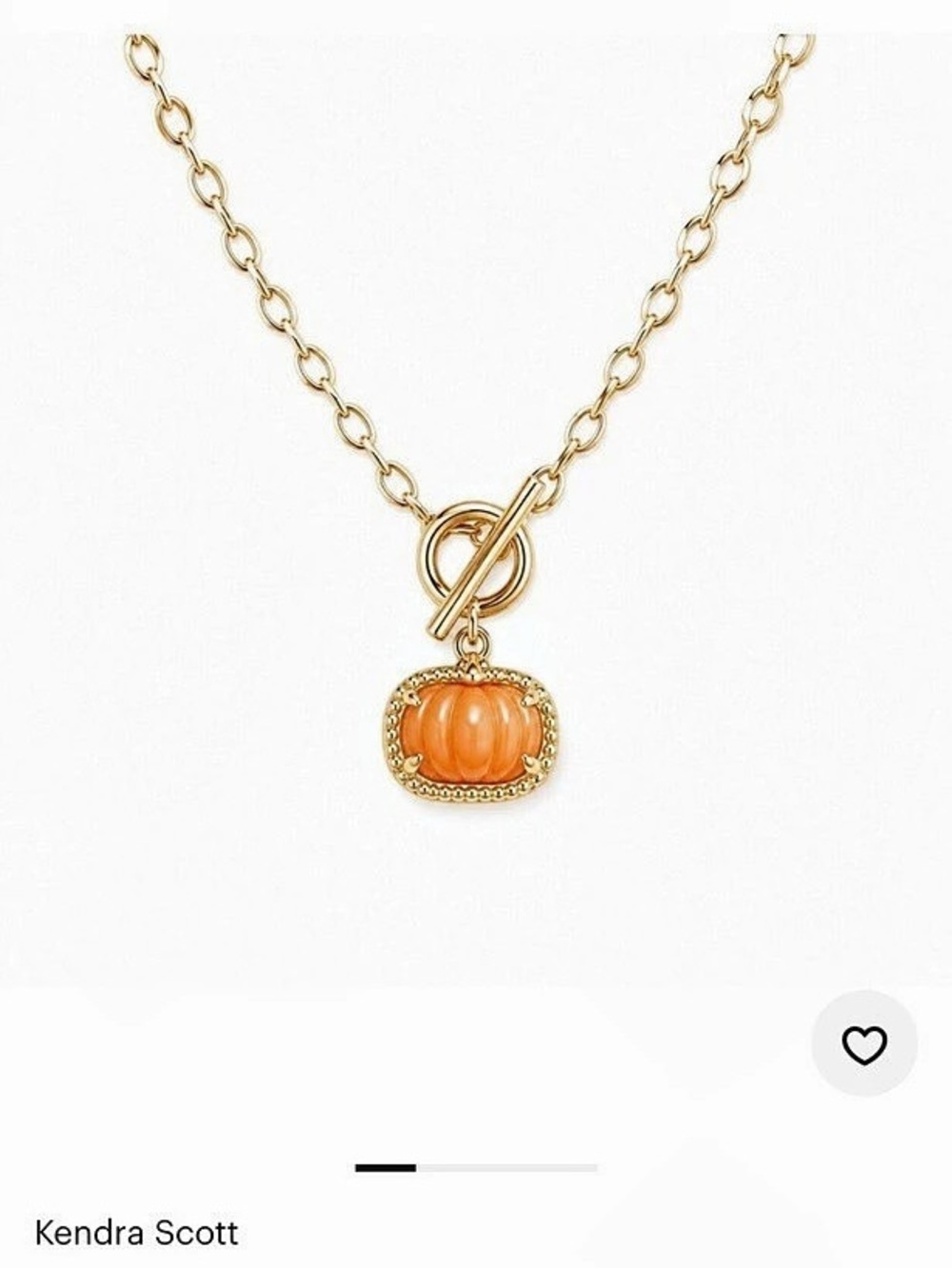 Kendra Scott Pumpkin Link Chain in Gold & Orange NWT